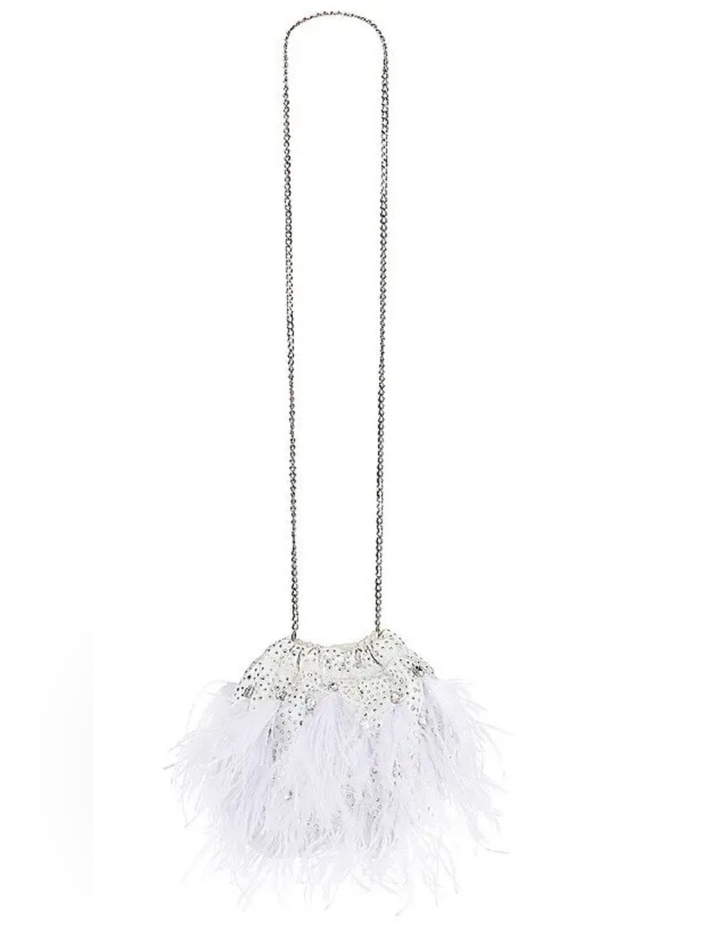 Olga Berg White Livvy Feather bag
